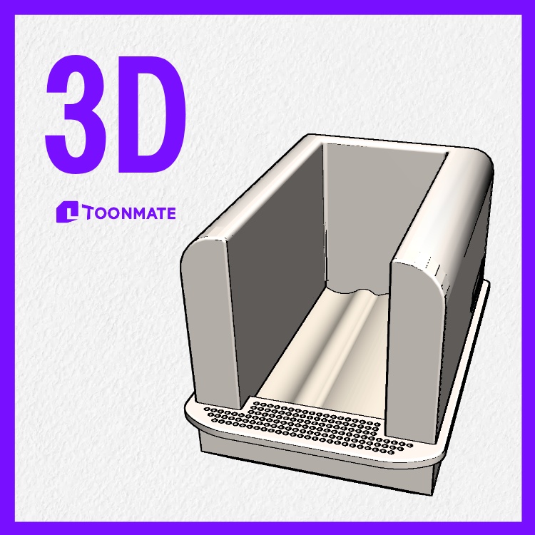 猫用トイレ 3D素材（カバー付き）