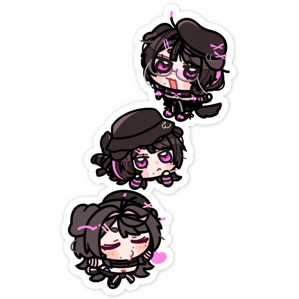 【2周年記念グッズ🐶】ましちゃん3連ステッカー🩷