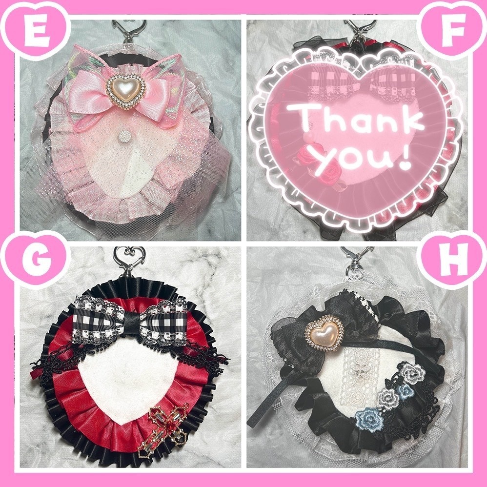 ハート缶バッジロゼット【ハンドメイド】