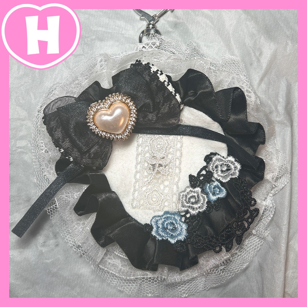 ハート缶バッジロゼット【ハンドメイド】