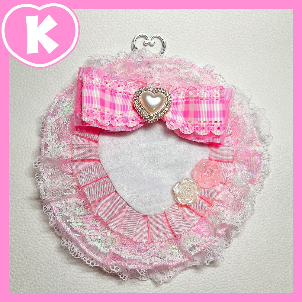 ハート缶バッジロゼット【ハンドメイド】