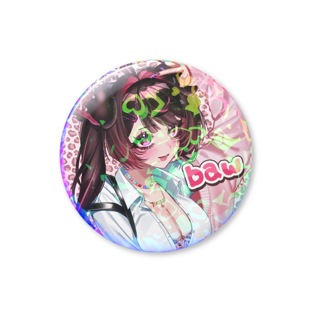 【Heiseigal♡Mashiro×Rin】ハートホロ缶バッジ【Mashiro♡ver.】