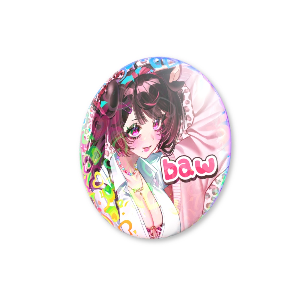 【Heiseigal♡Mashiro×Rin】ハートホロ缶バッジ【Mashiro♡ver.】