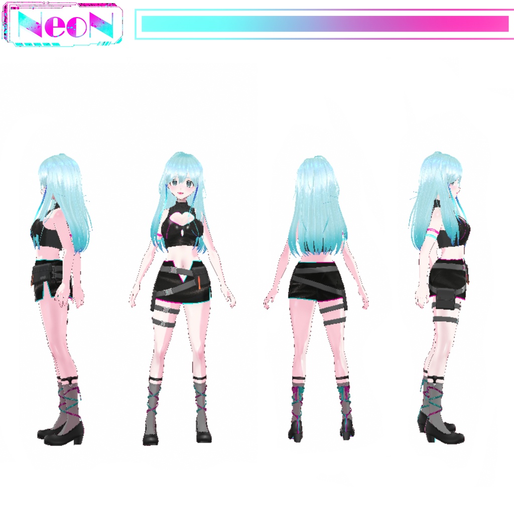 *Vroid【NeoN -ねおん-】ソーダVer._オリジナル3Dキャラ