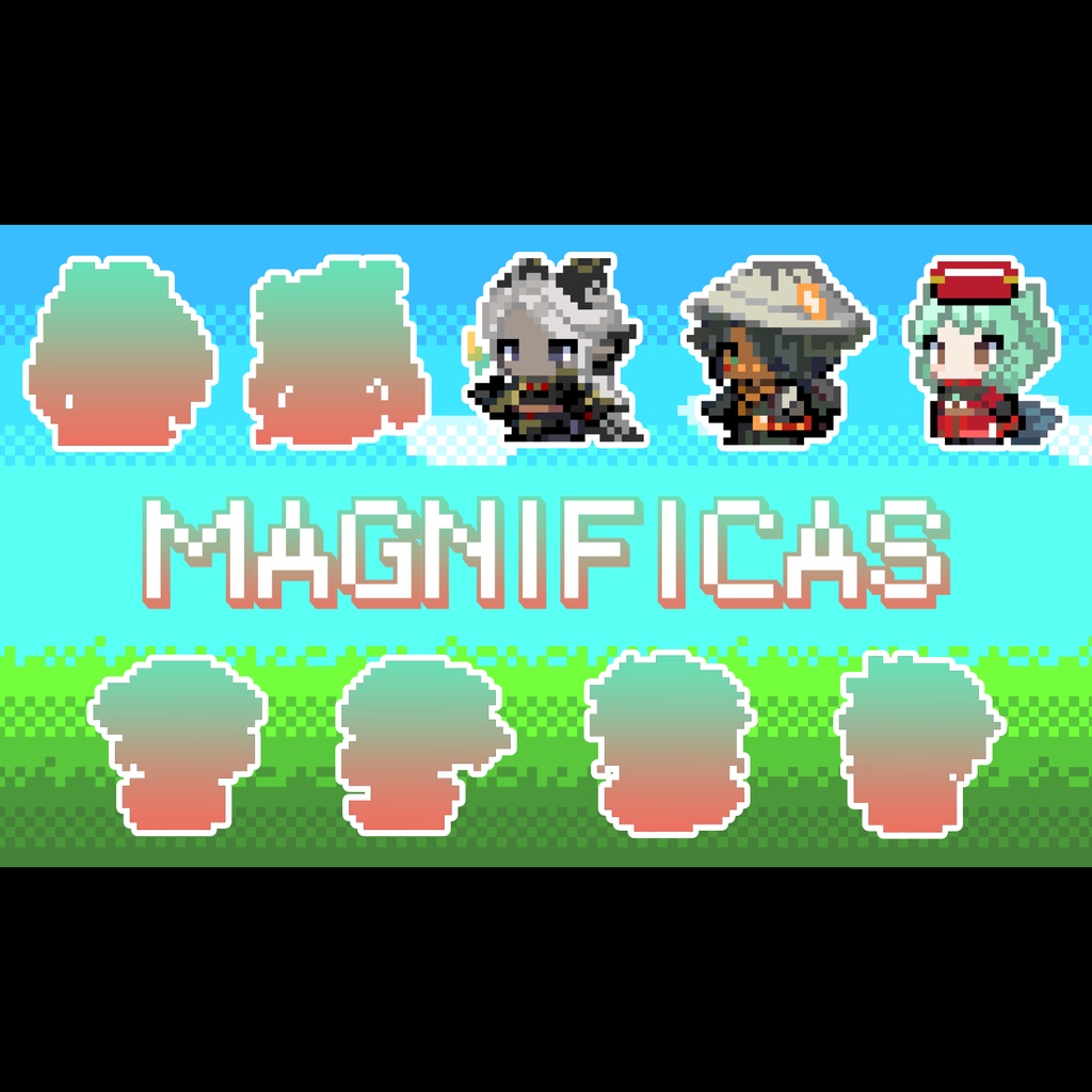 【非公式】CoCシナリオ『MAGNIFICAS』　NPCドット風立ち絵素材