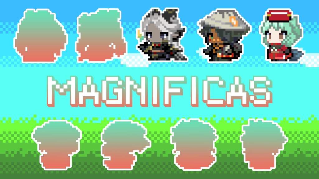 【非公式】CoCシナリオ『MAGNIFICAS』　NPCドット風立ち絵素材
