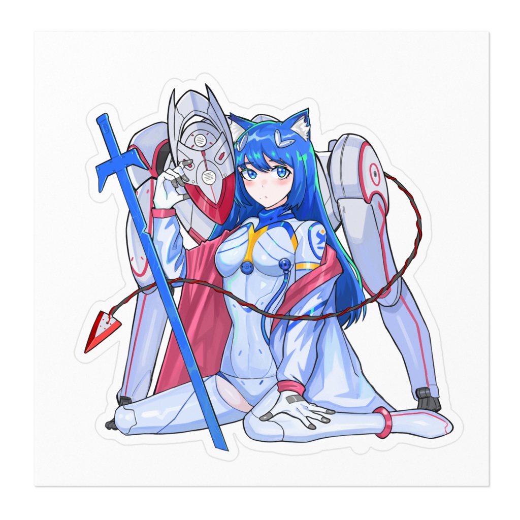 ちょこんと座り番犬ステッカー