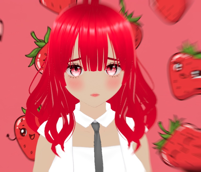 STRAWBERRY GIRL (simple vtuber model, strawberry girl, cheap) - roxyshop - 4/4
