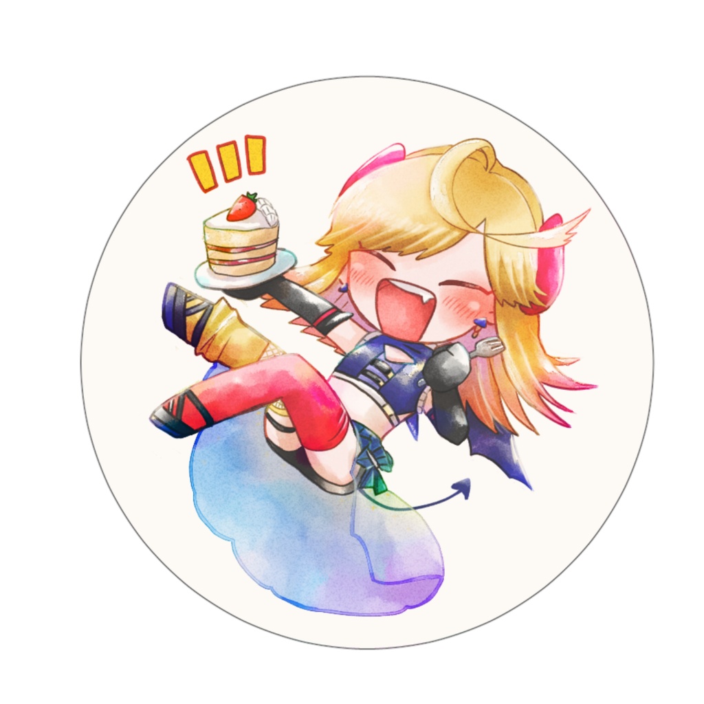 くまの描きおろし缶バッジ