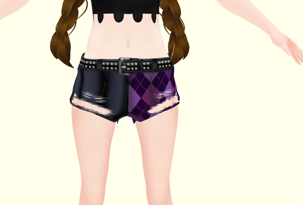 [Vroid] black and purple shorts