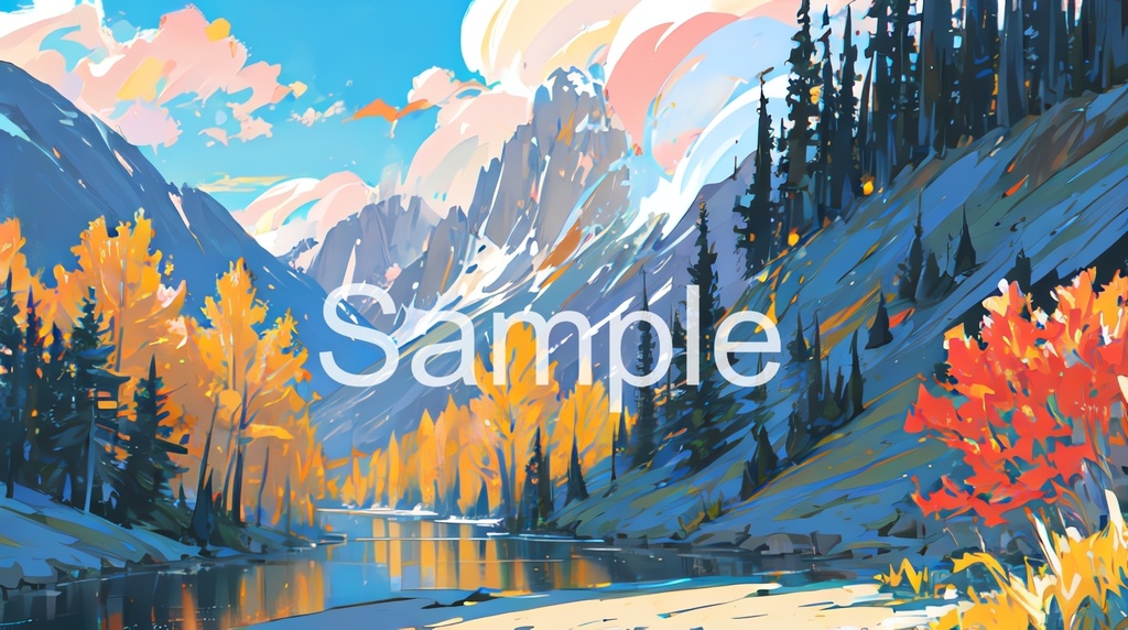 パステル調の山々(50枚)著作権フリーの背景素材