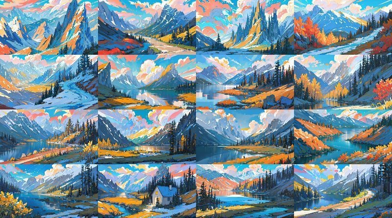 パステル調の山々(50枚)著作権フリーの背景素材