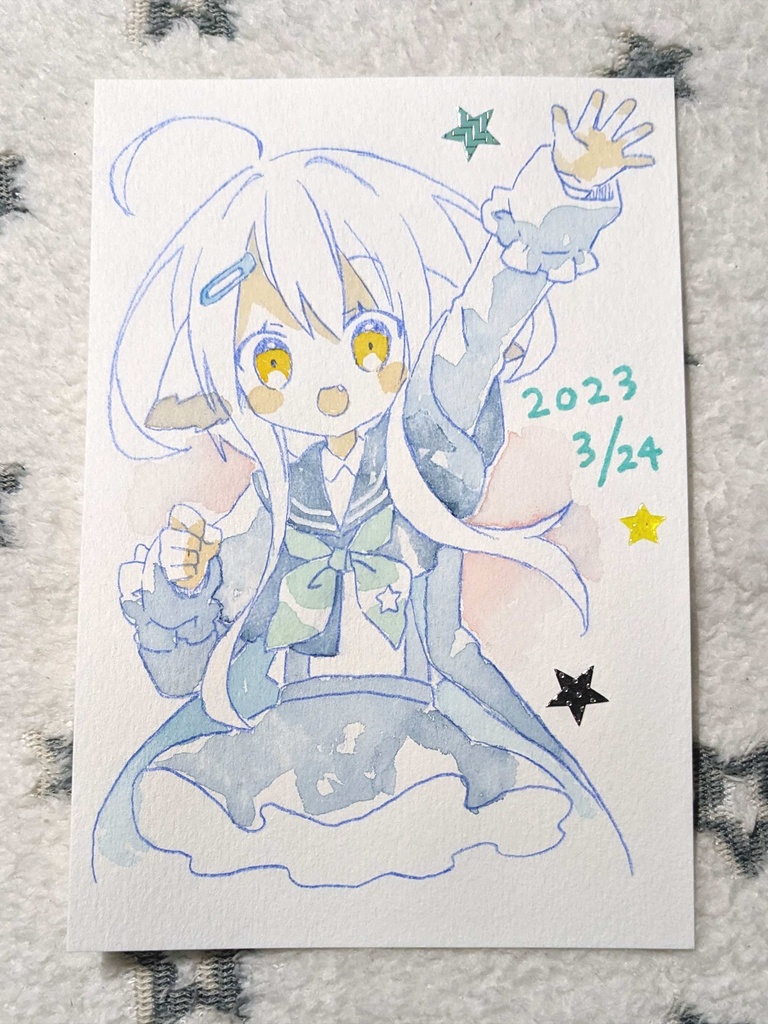 【受注生産】ユヅリハの手描き2023年3月24日のカード