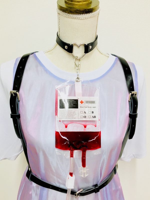 輸血チョーカー (ハートリング、ブラックベルト)