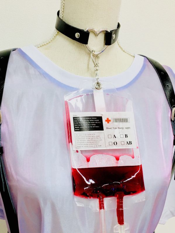 輸血チョーカー (ハートリング、ブラックベルト)