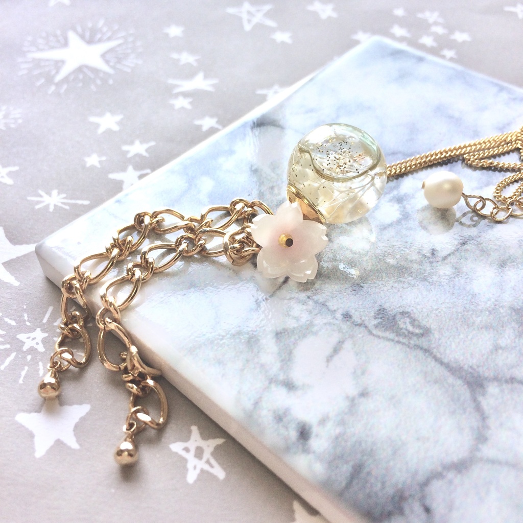 【再販】鶴丸国永ガラスドーム*ネックレス*ピアス