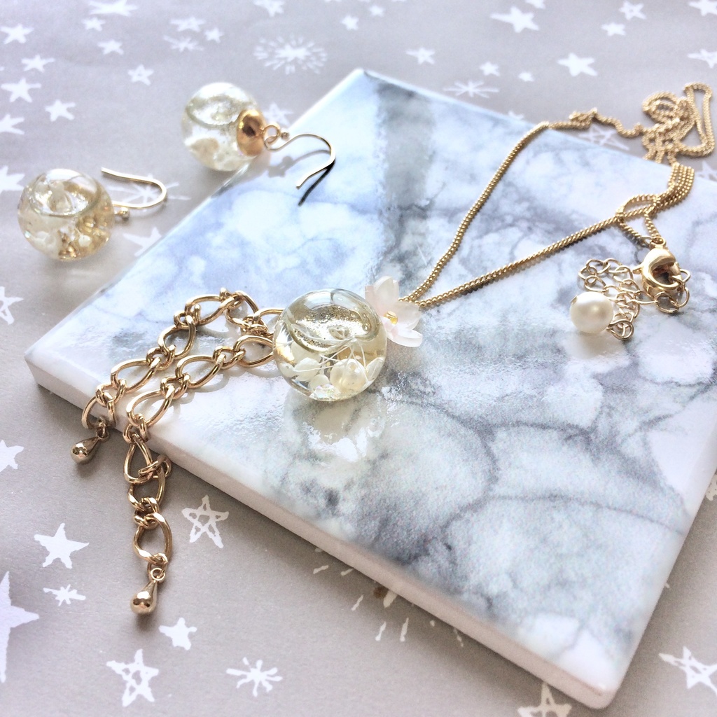 【再販】鶴丸国永ガラスドーム*ネックレス*ピアス