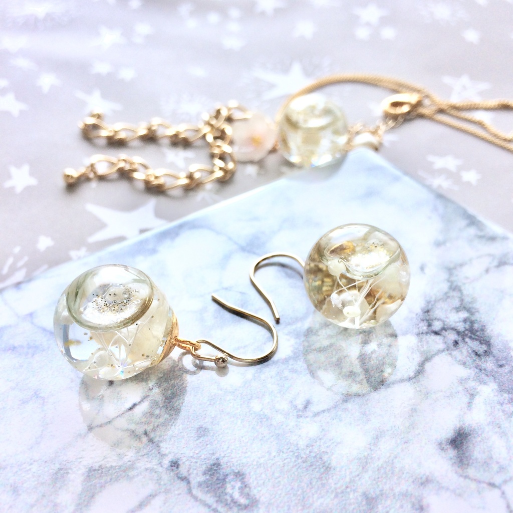 【再販】鶴丸国永ガラスドーム*ネックレス*ピアス