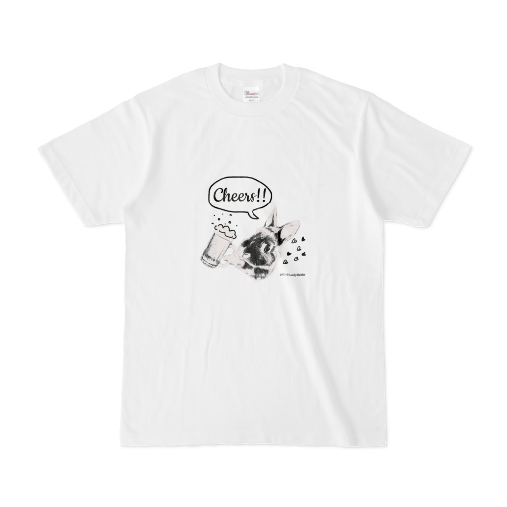 うさぎさんと乾杯Tシャツ　