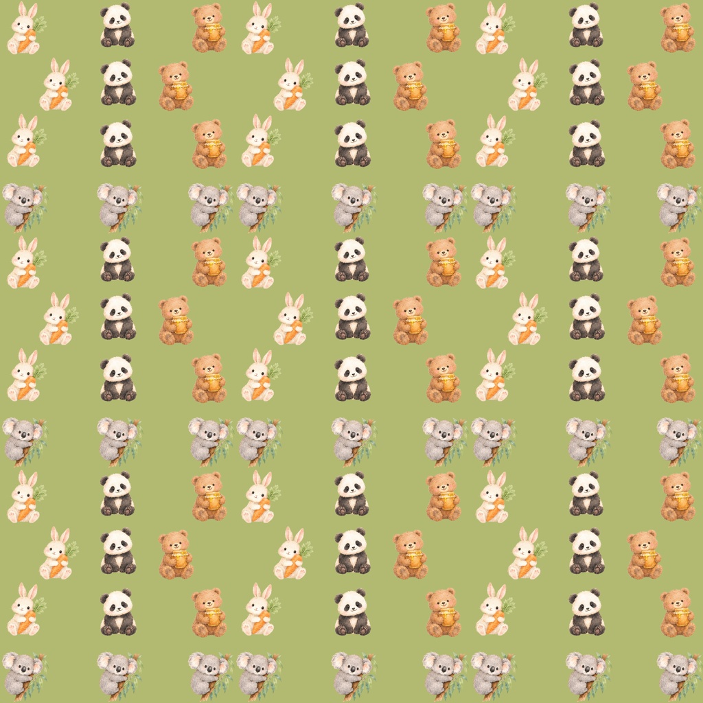 【背景5色セット】デジタルペーパー 動物 絵本風