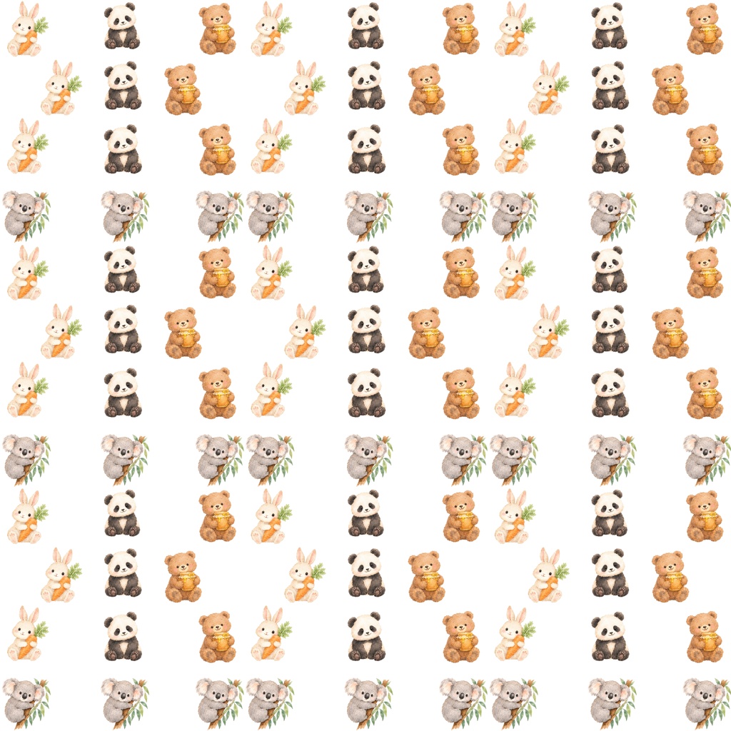 【背景５色セット】デジタルペーパー 動物 絵本風
