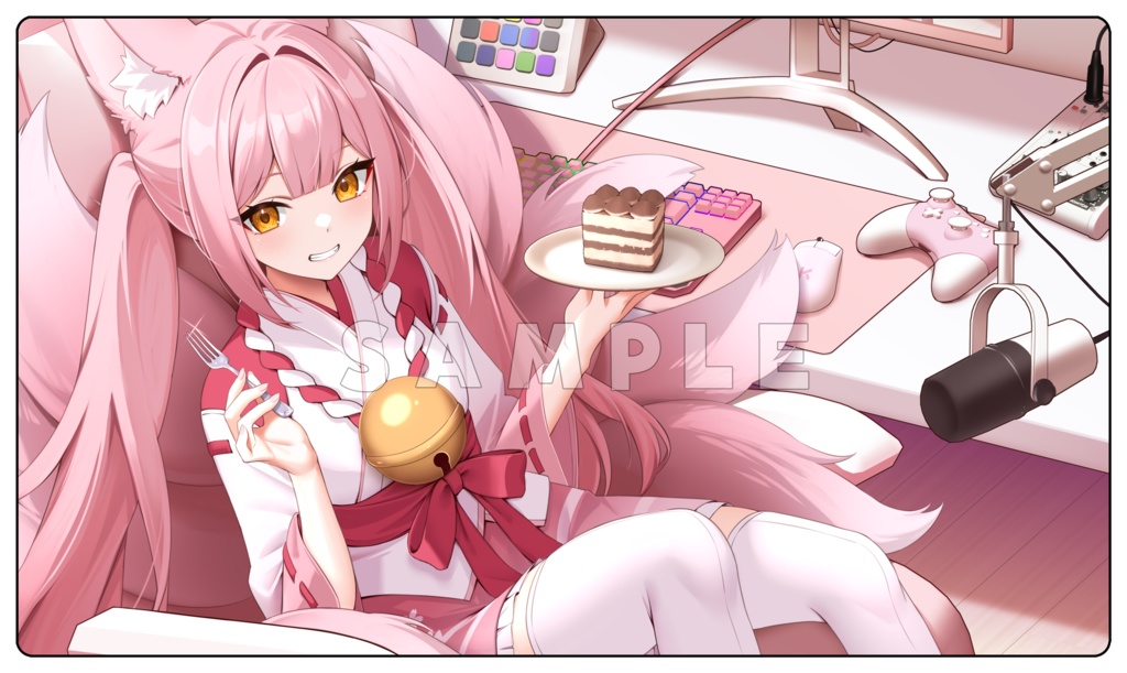 【数量限定 / 期間限定】稀紗蘿デスクマット(布ラバー製プレイマット)【再販】