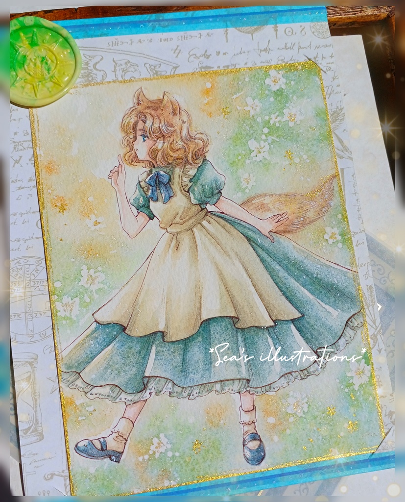 ◇金色のけも耳ちゃん◇手描きイラスト