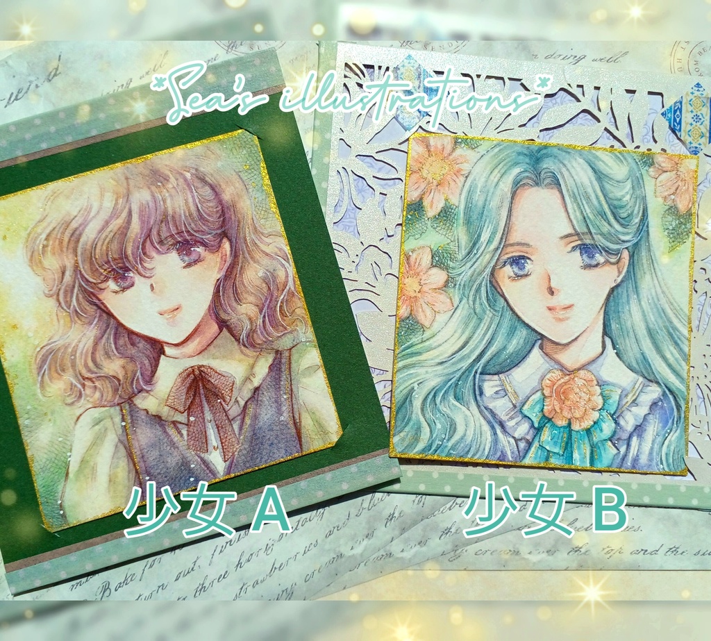 手描きイラスト◇少女A&B◇