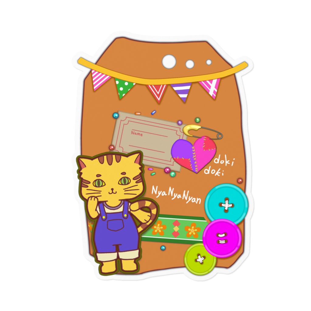 ハンドメイド風猫ステッカー