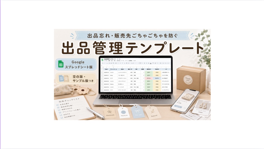 ハンドメイド・物販向け 出品管理テンプレート【Googleスプレッドシート版】
