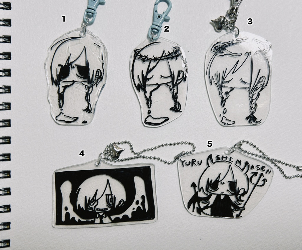 プラバンキーホルダー てんしとあくま