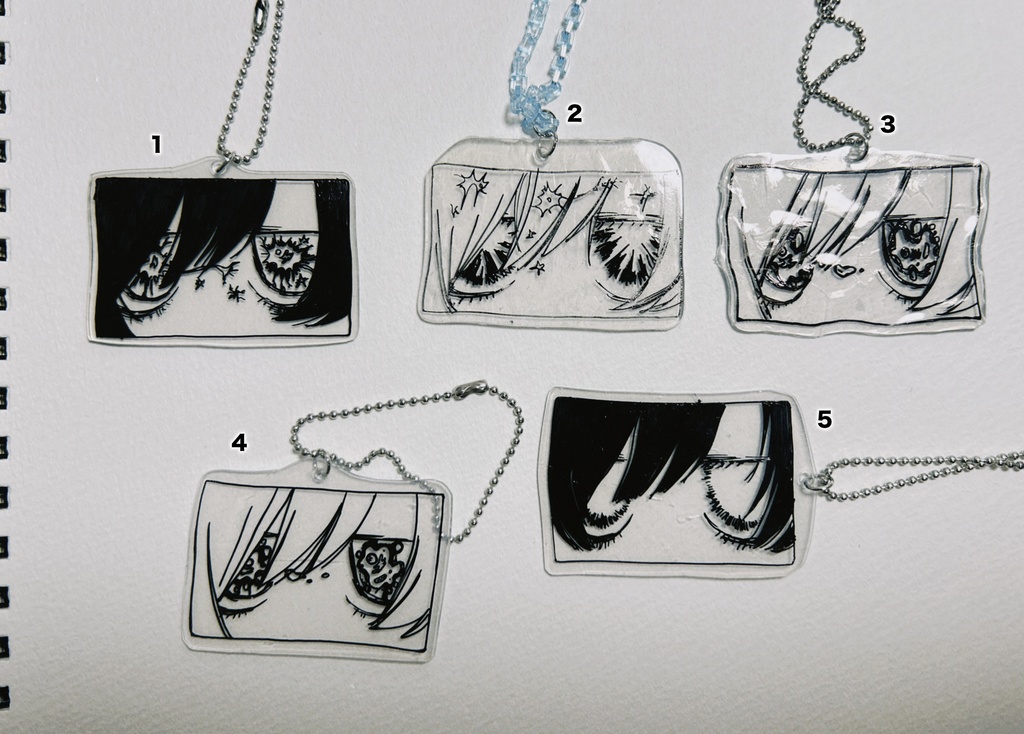 プラバンキーホルダー　目元