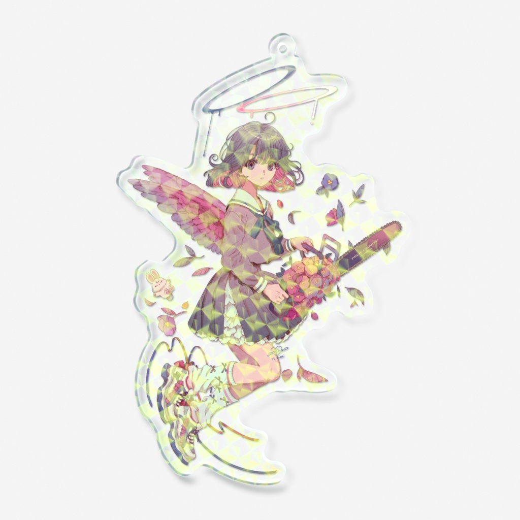 お花チェンソーホログラムアクキー