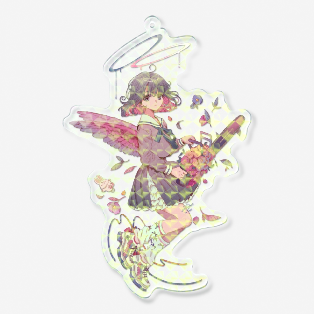 お花チェンソーホログラムアクキー