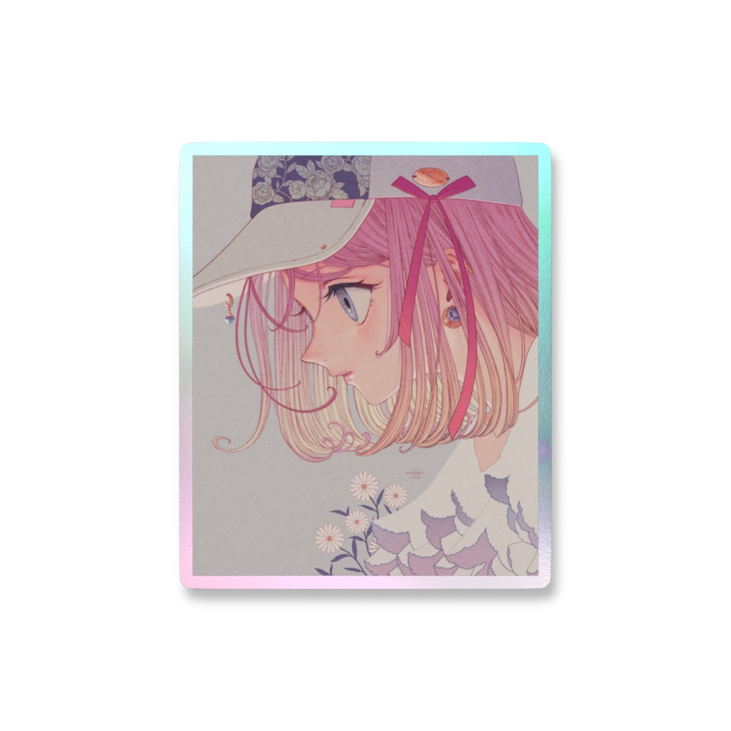 横顔オーロラスマホステッカー