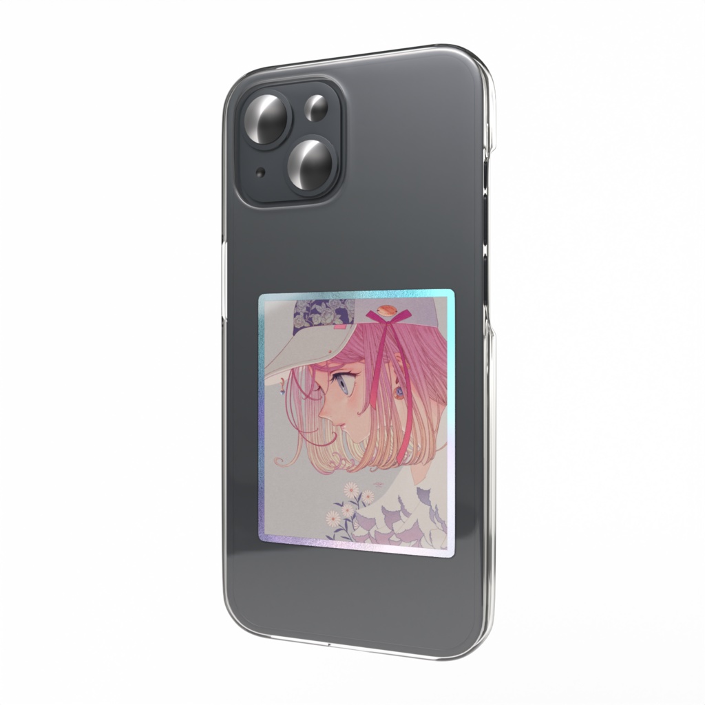 横顔オーロラスマホステッカー