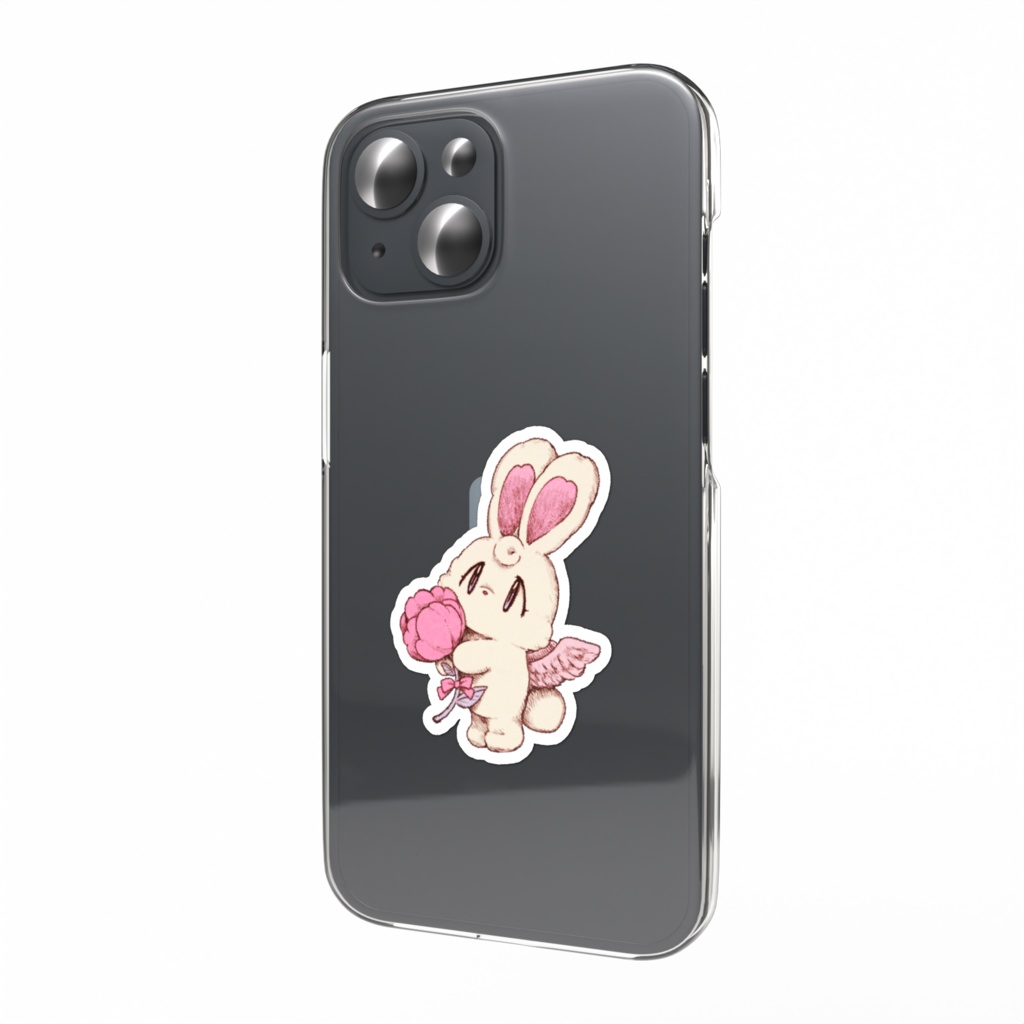 うさぎ天使スマホステッカー