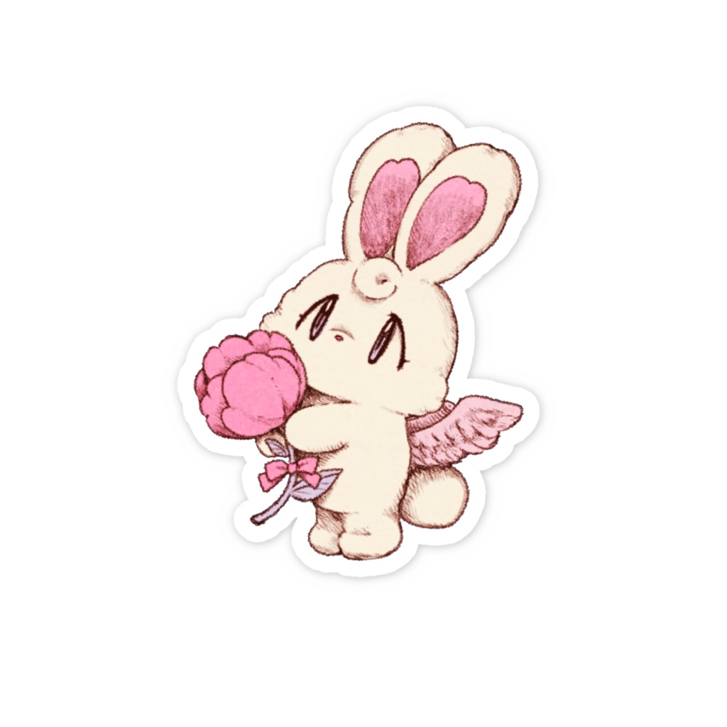 うさぎ天使スマホステッカー