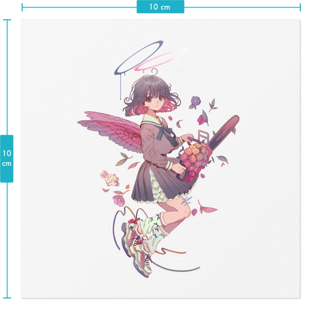 お花チェンソーステッカー