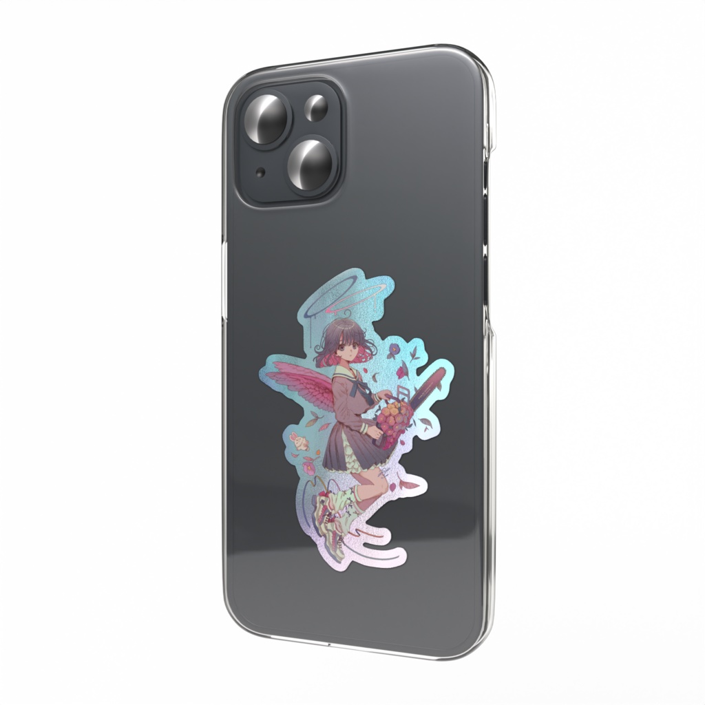 お花チェンソーオーロラスマホステッカー