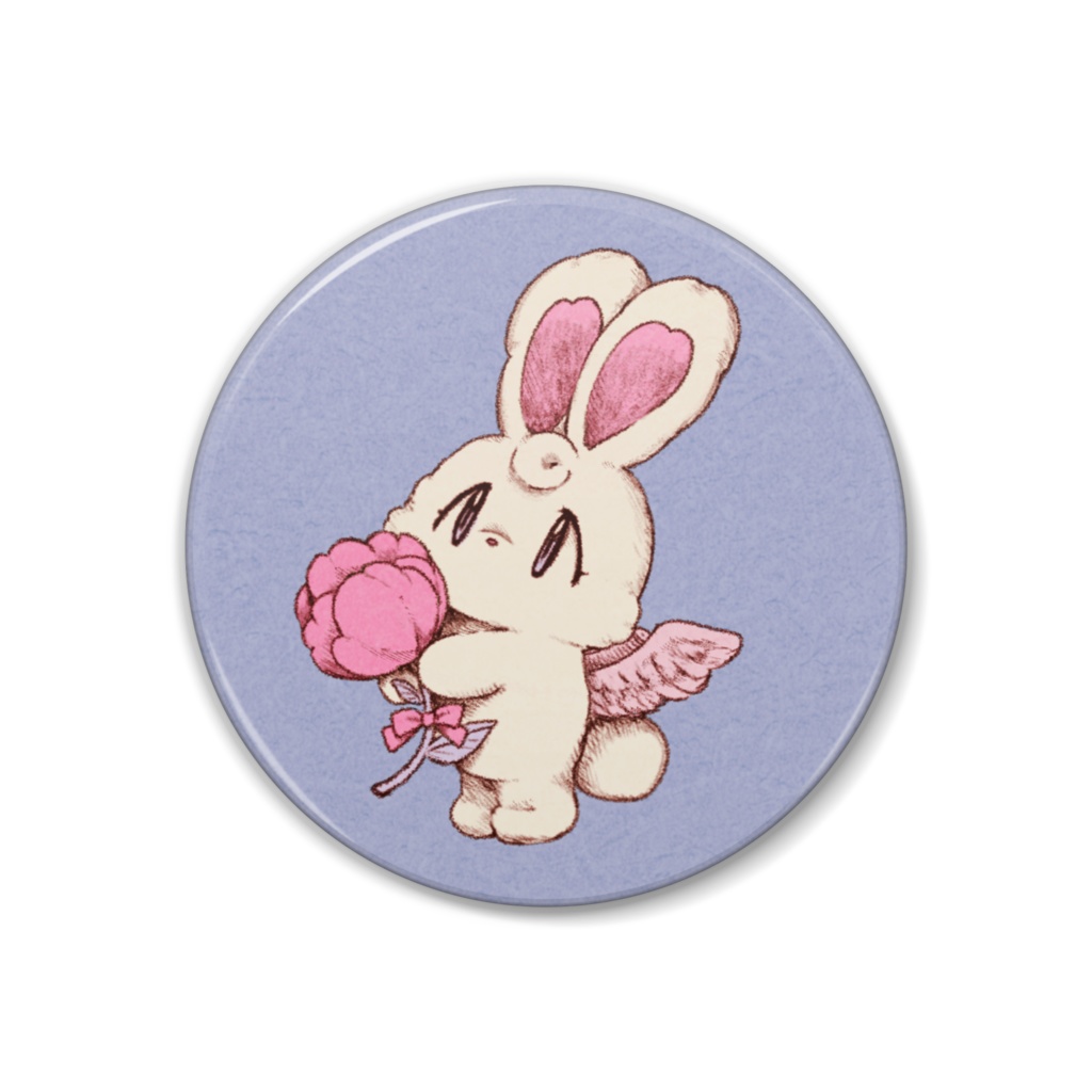 うさぎ天使缶バッジ