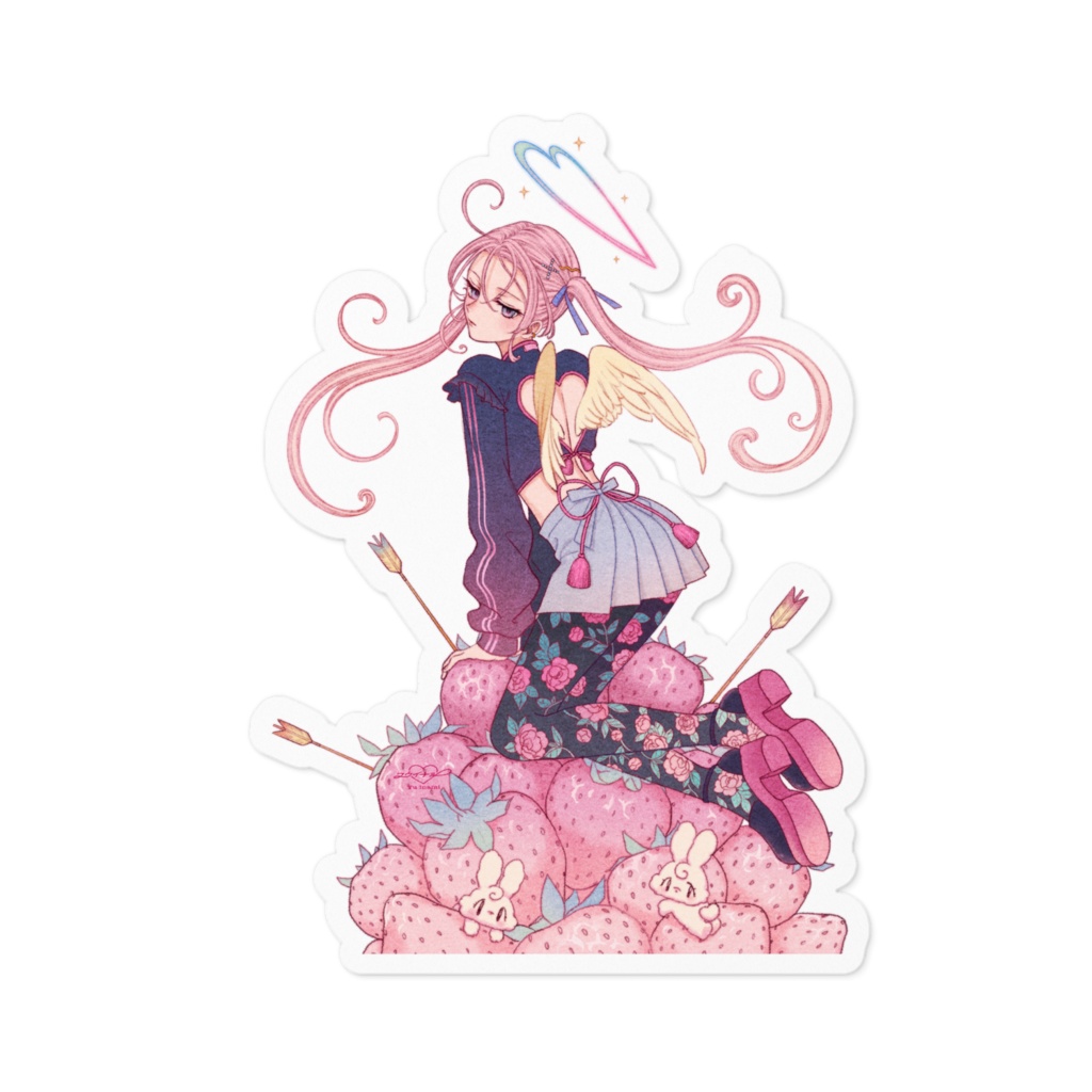 いちご弓矢ステッカー