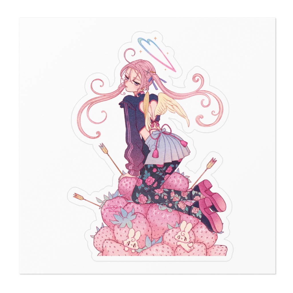 いちご弓矢ステッカー