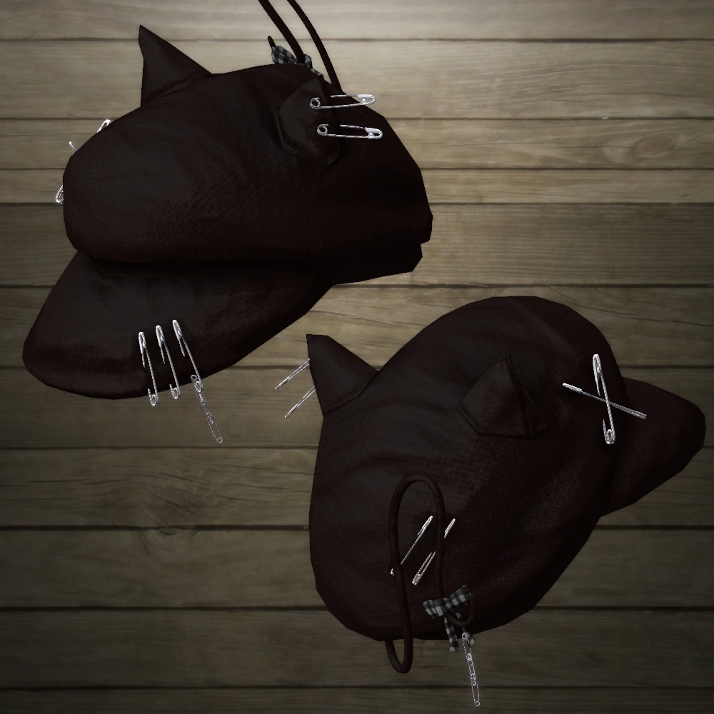 パンクな猫耳キャスケットv4(PhysBone設定済み・テクスチャ差分7色)