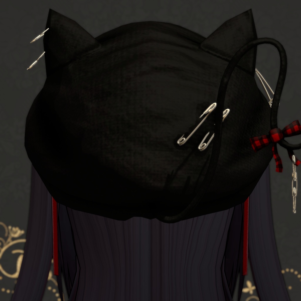 パンクな猫耳キャスケットv4(PhysBone設定済み・テクスチャ差分7色)