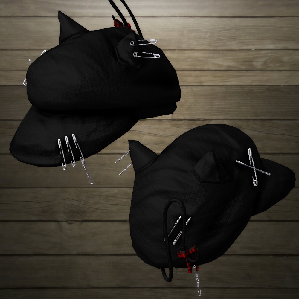 パンクな猫耳キャスケットv4(PhysBone設定済み・テクスチャ差分7色)