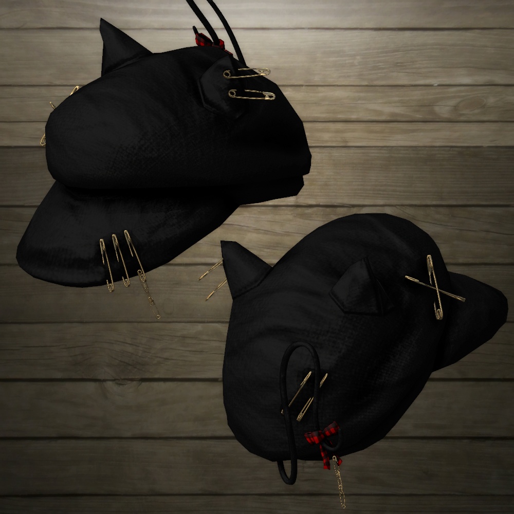 パンクな猫耳キャスケットv4(PhysBone設定済み・テクスチャ差分7色)