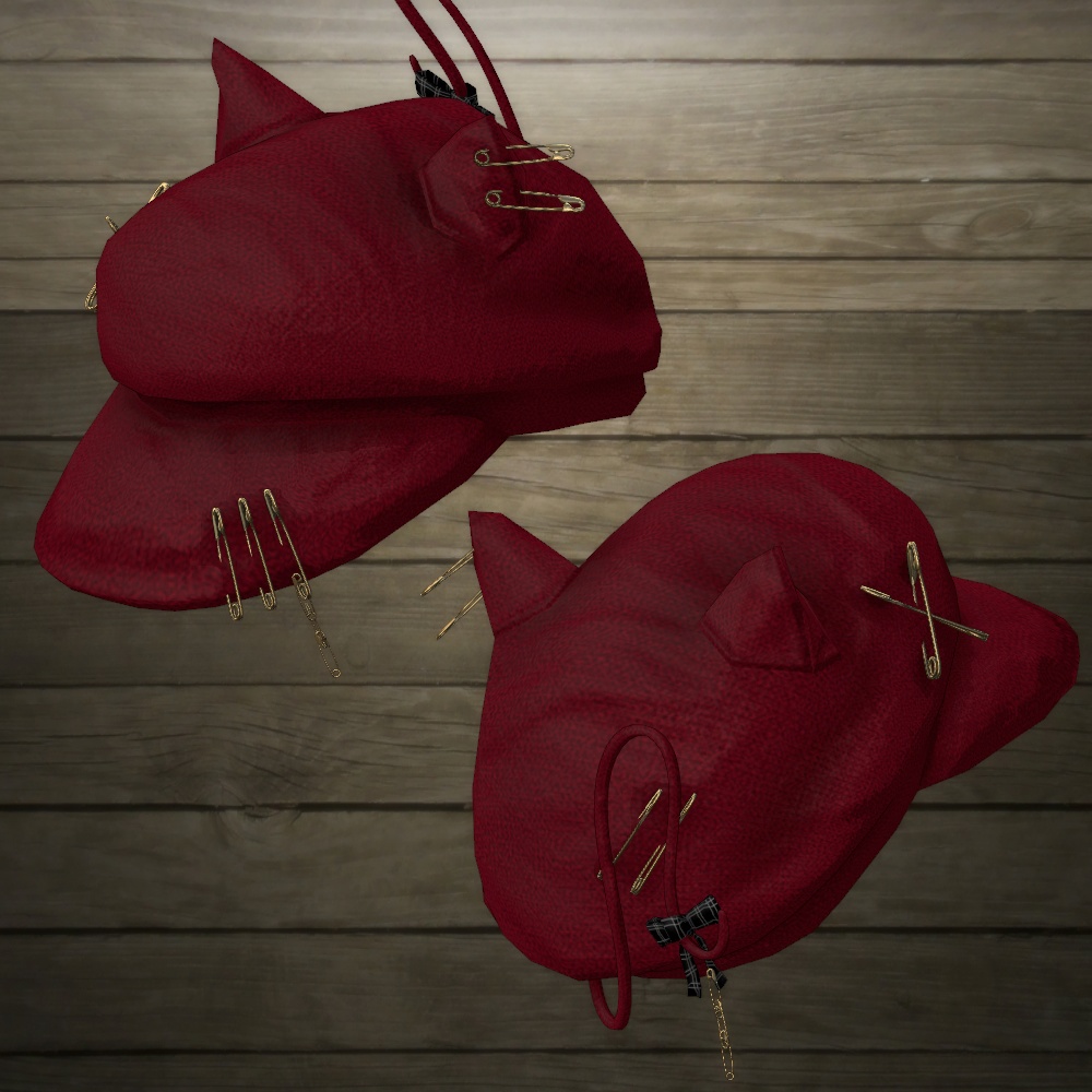 パンクな猫耳キャスケットv4(PhysBone設定済み・テクスチャ差分7色)