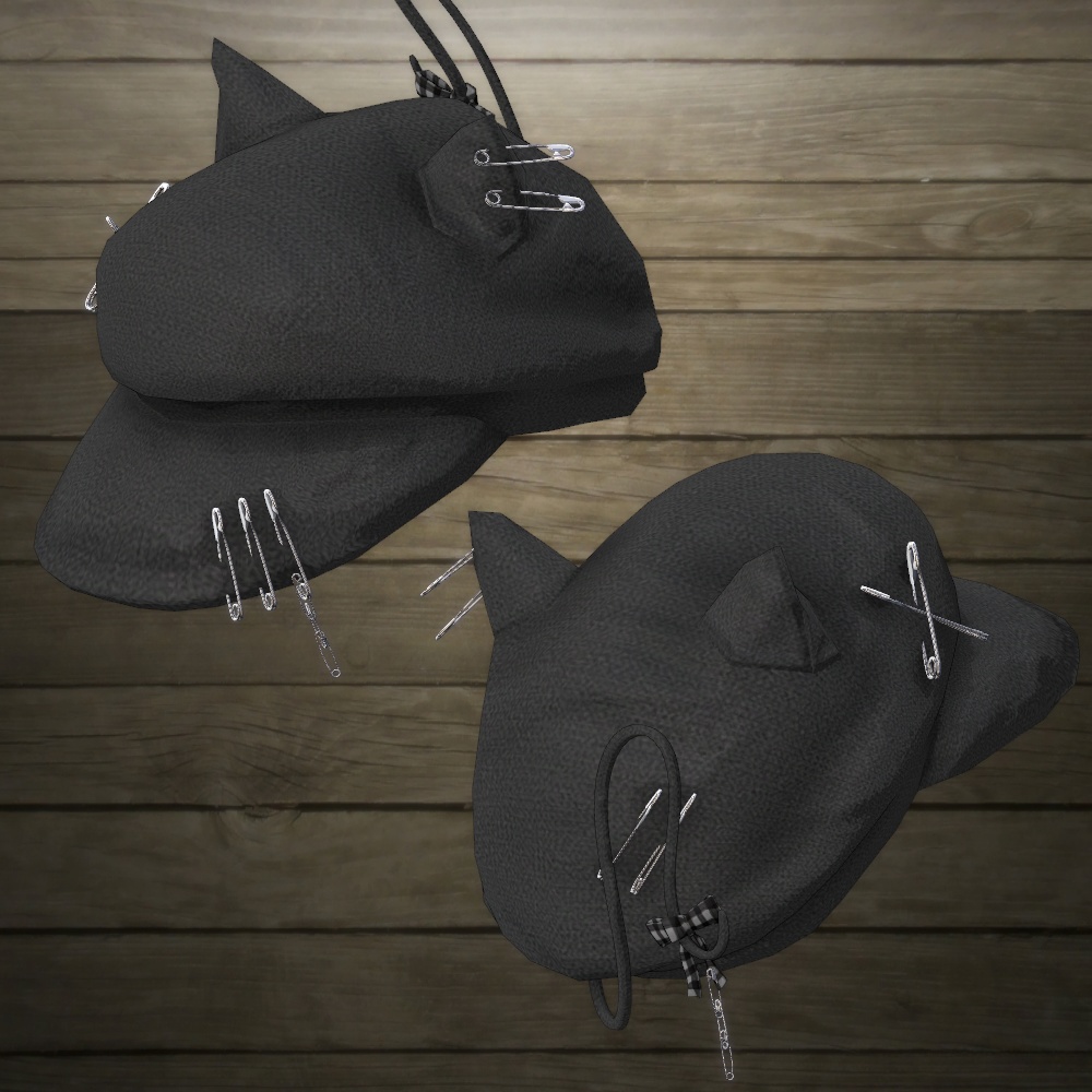 パンクな猫耳キャスケットv4(PhysBone設定済み・テクスチャ差分7色)