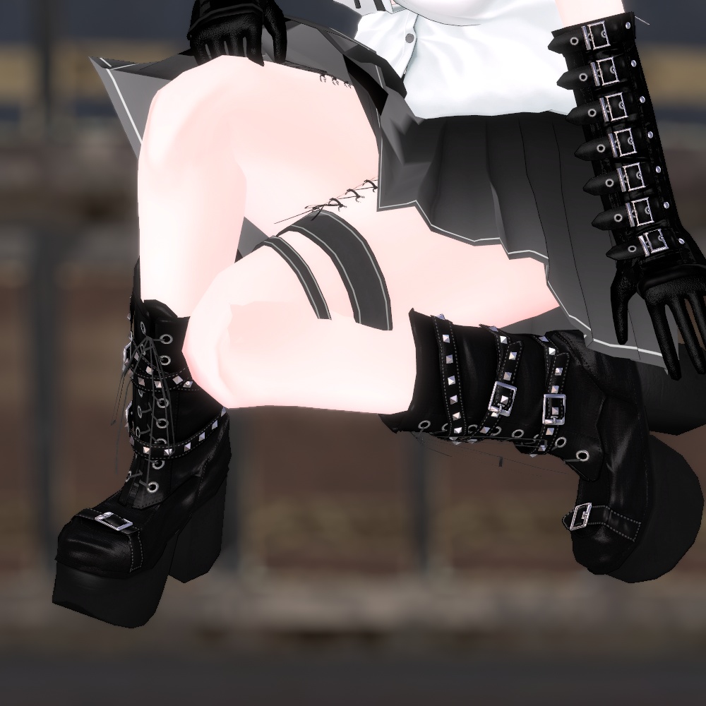 ベルトパンク厚底ブーツv2